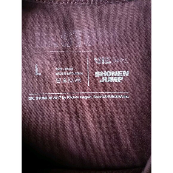 Dr. STONE Senku and Chrome A.D. T-Shirt Men's Large Burgundy Short Sleeve - Picture 5 of 7